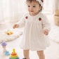 Baby Girl Cotton Cherry White  Romper with Cap