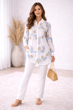 Ladies Ivory Bloom Printed Kurthi