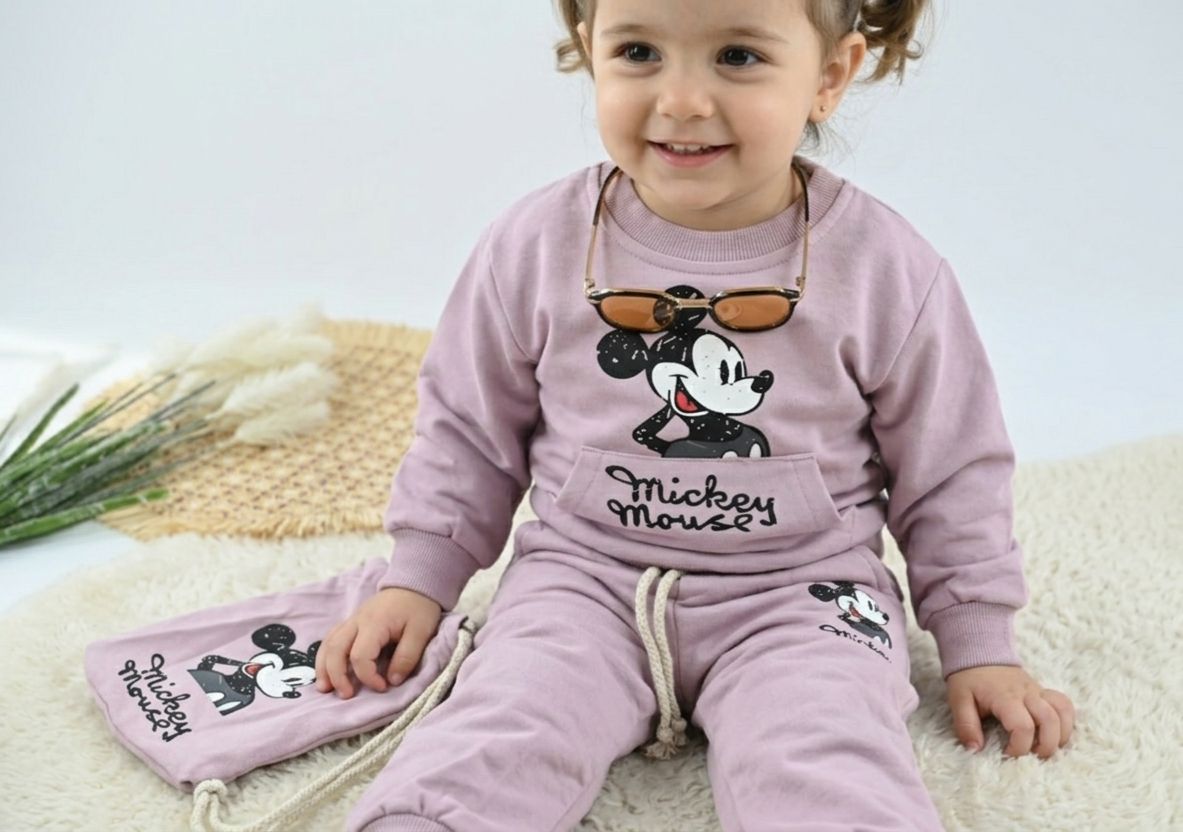 Doll's  Pink Mickey Mouse Suit Top and Pants with Bag