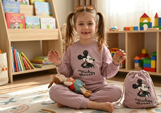 Doll's  Pink Mickey Mouse Suit Top and Pants with Bag