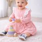 Baby Girl Lace Cotton Pink Romper with bow