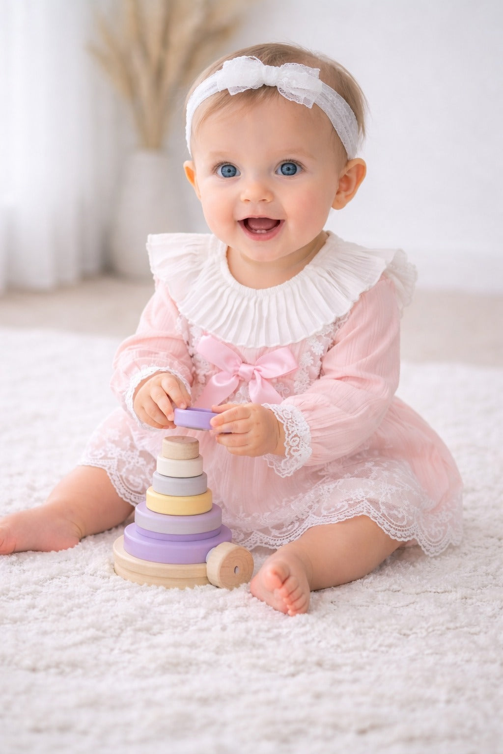 Baby Girl Lace Collar Cotton Romper Summer