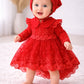Baby Girl Red Elegant Lace Dress