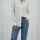 Women’s Classic White Polka Dot Button-Down Shirt