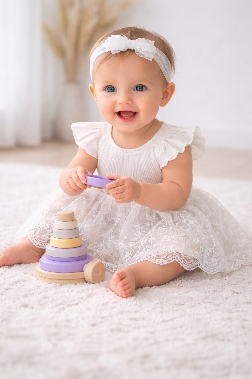 Baby Girl White Lace Cotton Dress Summer