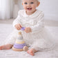 Baby Girl  White Elegent  Cotton Collar Dress